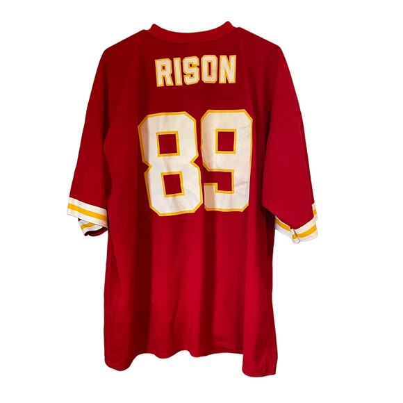Chiefs XL Logo 7 89 Rison Jersey Red White Short Sleeve Top Shirt Team Vintage - Picture 1 of 13